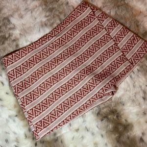 BCBG | Burnt Orange & Cream Aztec Skort